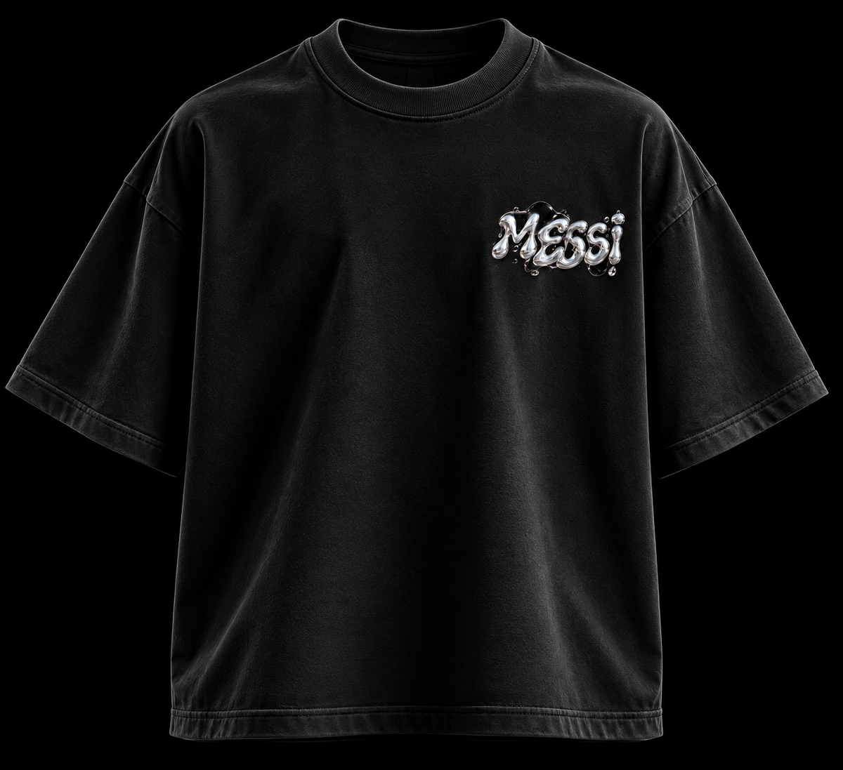 GENZ VIBE Messi Oversized T-Shirt – 240 GSM Premium Cotton | Unisex 3D Streetwear